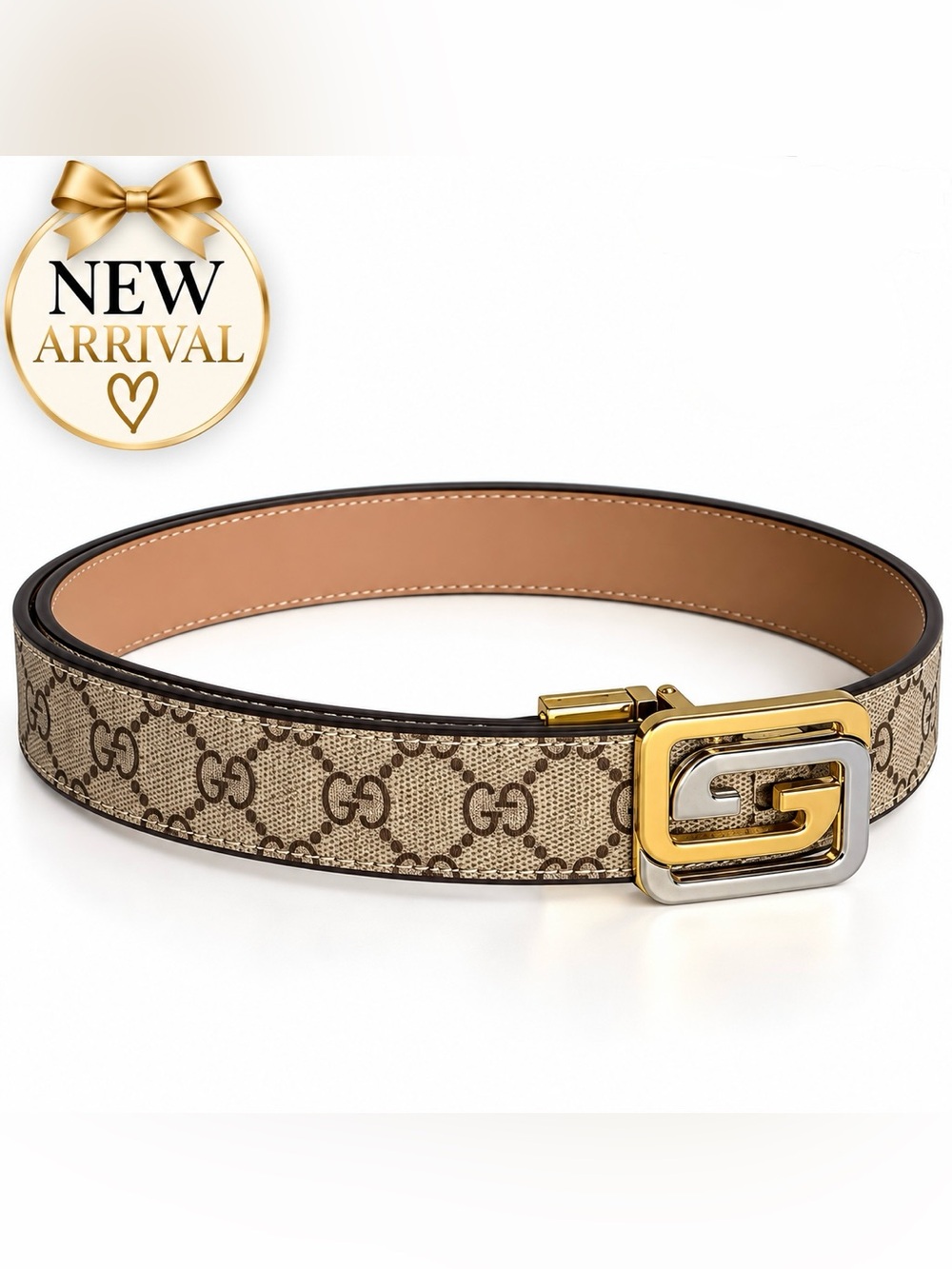 🤎 Elegant Belt with Two-Tone Buckle 🤎